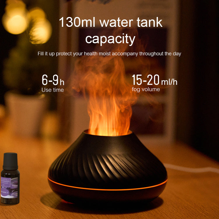 Latest RGB Flame Aroma Diffuser 130ml 3D Colourful Flame Humidifier
