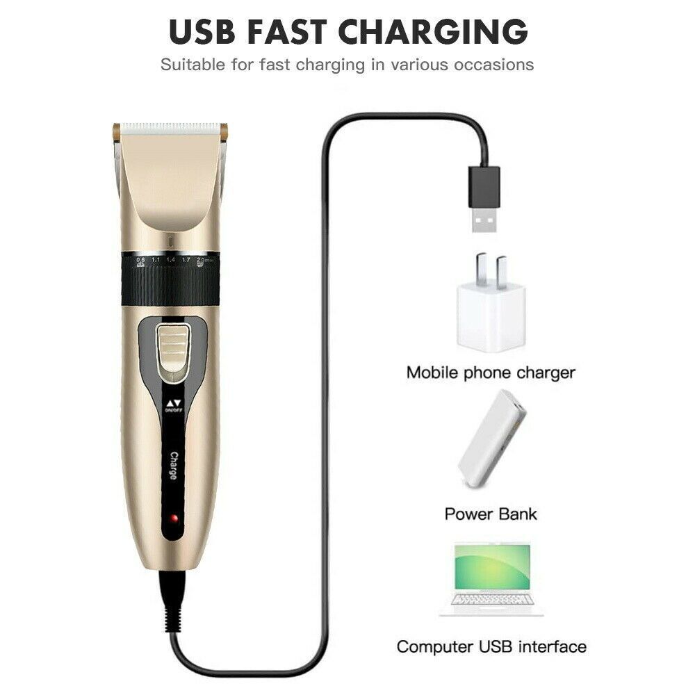 Pet Hair Electric Clippers Trimmer Cat Dog Grooming Shaver Kit Cordless