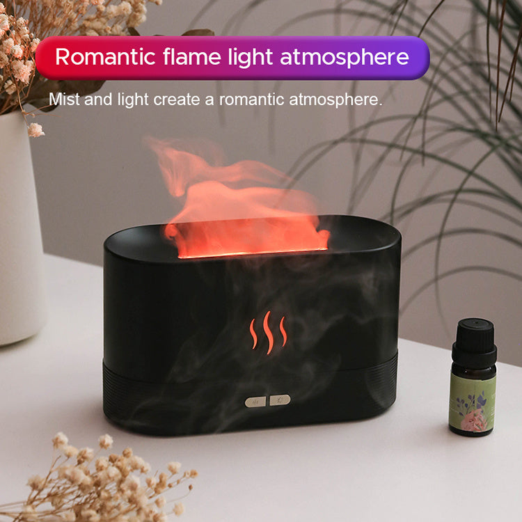 Ultrasonic Flame Humidifier LED RGB Colourful Essential Oil Aroma Diffuser