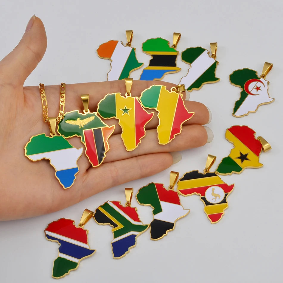 Anniyo Africa Map Chain Pendant Necklace