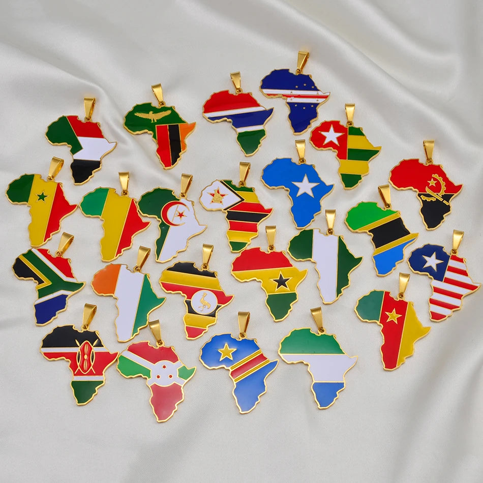 Anniyo Africa Map Chain Pendant Necklace