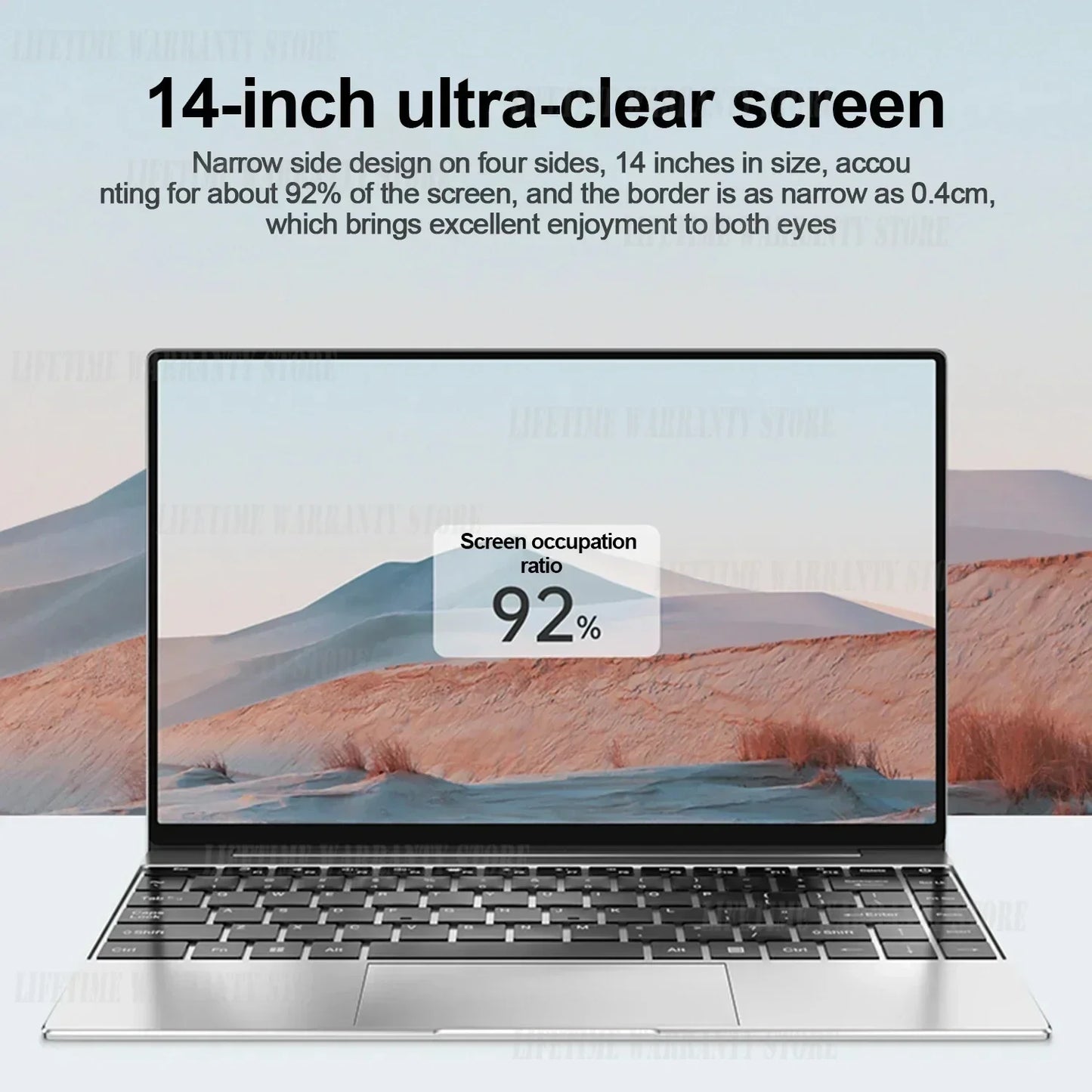 14.1" Ultra Slim Laptop 16GB RAM 2TB SSD Intel N3700 Notebook PC Windows 11 Pro