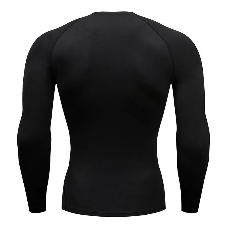 Men's Long Sleeve Compression T-Shirt - Athletic Gym Running Top, Fitness Sweatshirt, Sport Tee, Jogging Tracksuit