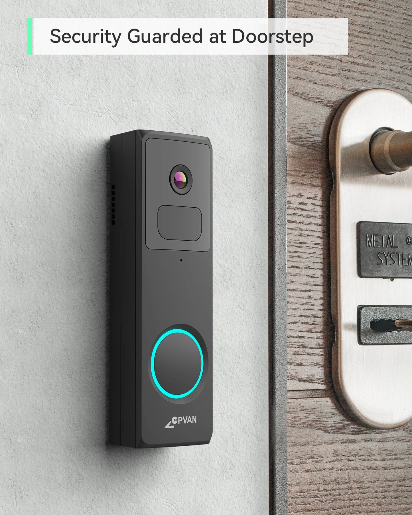 CPVAN Wireless 2.4G Wi-Fi Video Doorbell with 1080P HD Camera with
