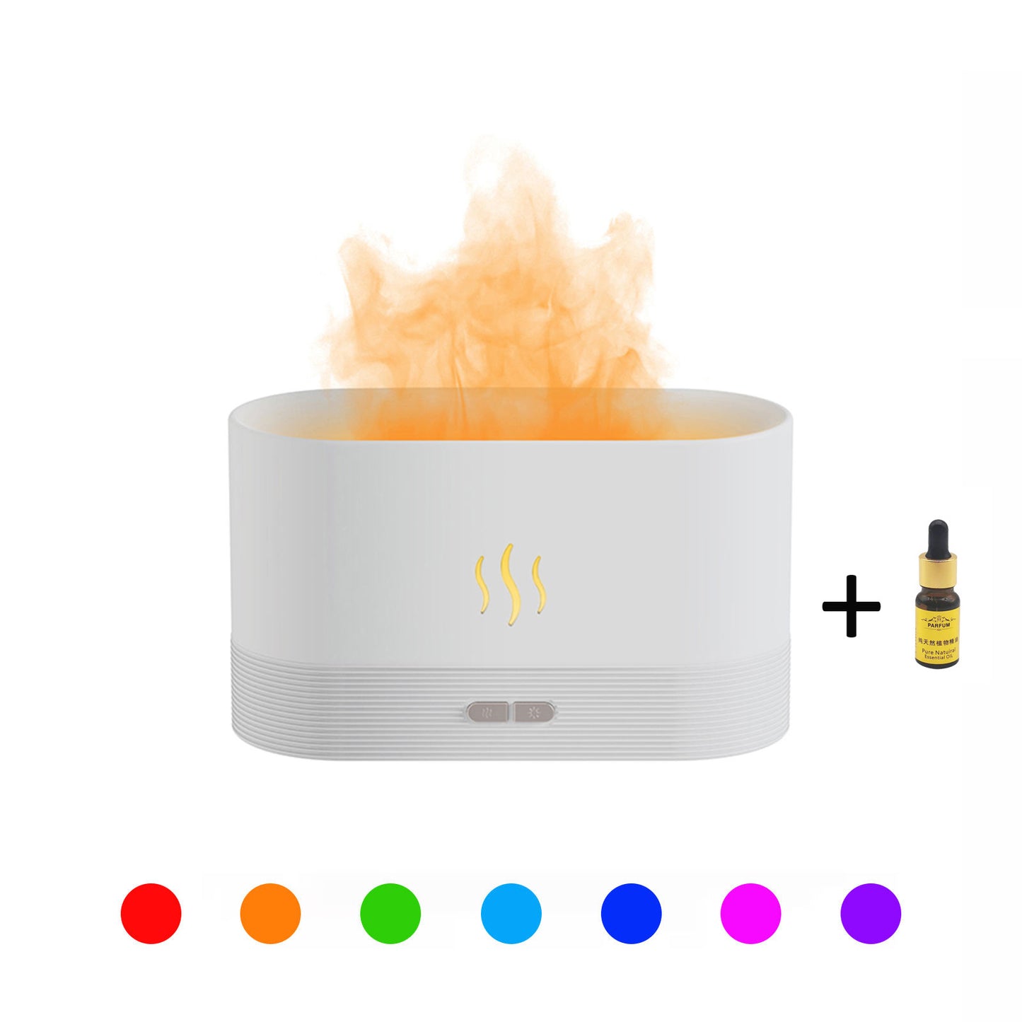 Ultrasonic Flame Humidifier LED RGB Colourful Essential Oil Aroma Diffuser