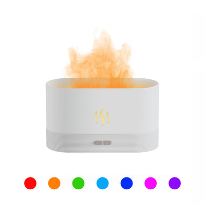 Ultrasonic Flame Humidifier LED RGB Colourful Essential Oil Aroma Diffuser