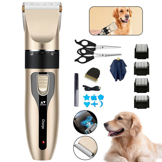 Pet Hair Electric Clippers Trimmer Cat Dog Grooming Shaver Kit Cordless