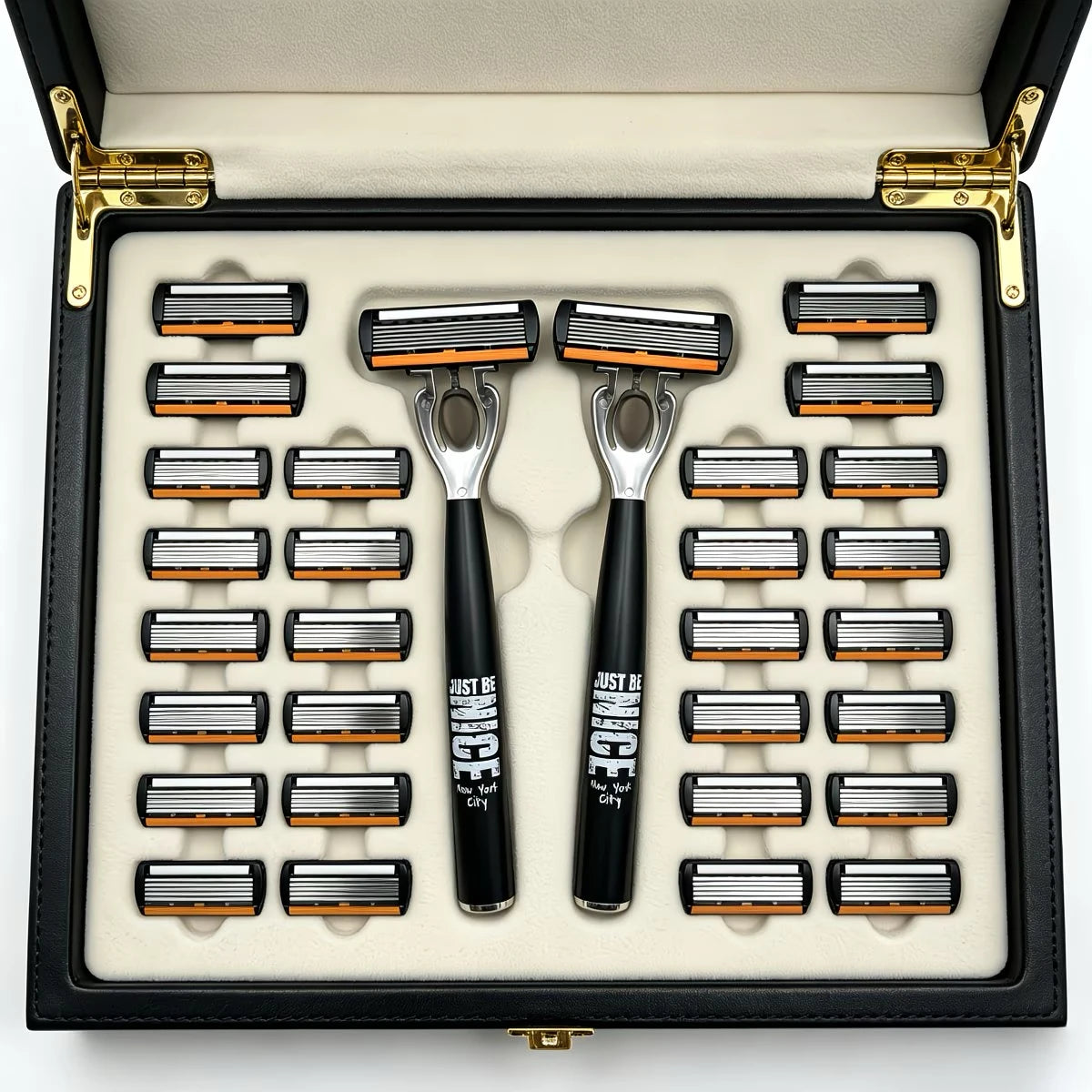 6-Blade Men's Manual Razor Set Stainless Steel Face & Body Shaver