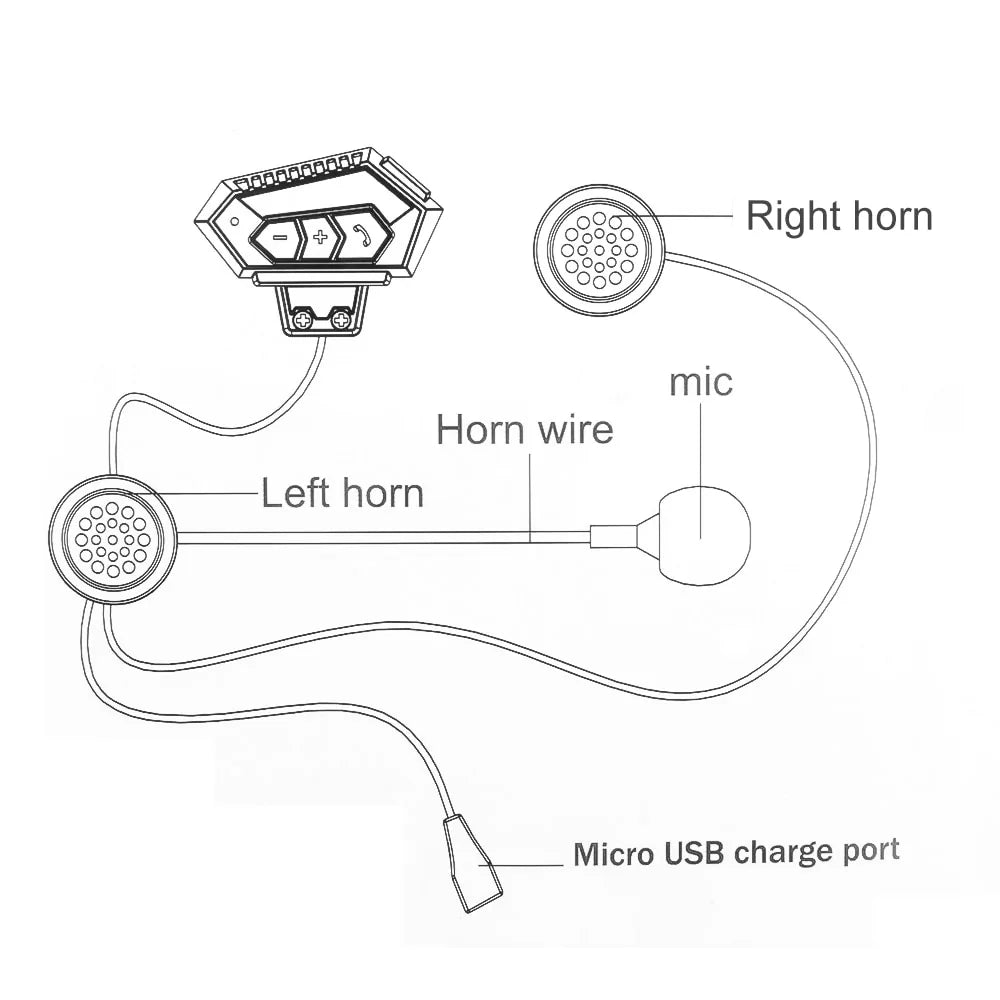 Motorcycle Helmet Wireless Intercom Headset