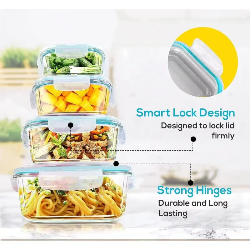 Borosilicate Glass Lunch Box | Leak-Resistant Meal Prep & Food Storage Container