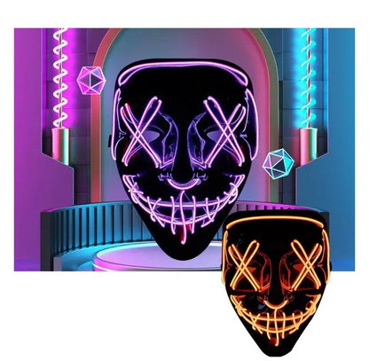 Halloween Mask LED Light up Mask for Festivals, Masquerade Parties, Carnival