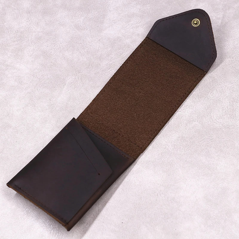 Men's Genuine Full-Grain Leather Slim Wallet | Compact Card & Cash Holder