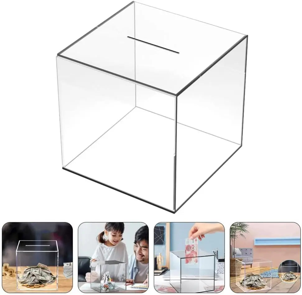 Clear Acrylic Break-to-Open Money Saving Bank | Adult Savings Box