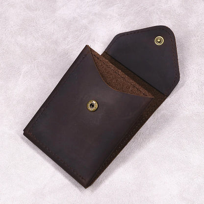 Men's Genuine Full-Grain Leather Slim Wallet | Compact Card & Cash Holder