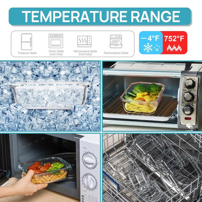 Borosilicate Glass Lunch Box | Leak-Resistant Meal Prep & Food Storage Container