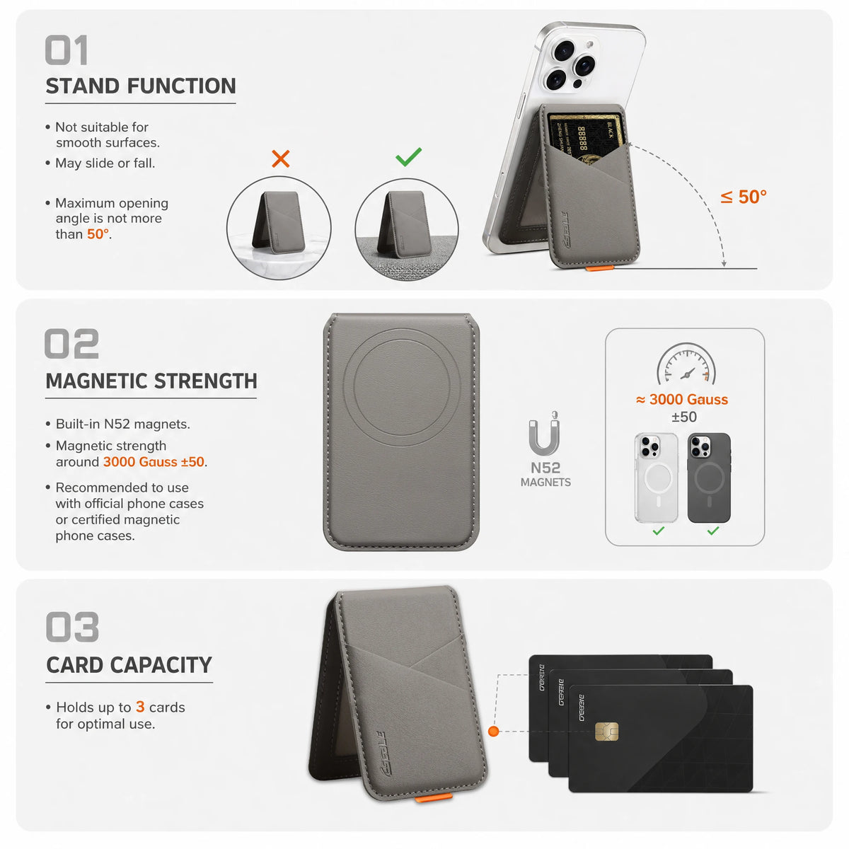 Magnetic iPhone Card Holder & Stand | RFID Blocking | iPhone 14–17 Pro Max