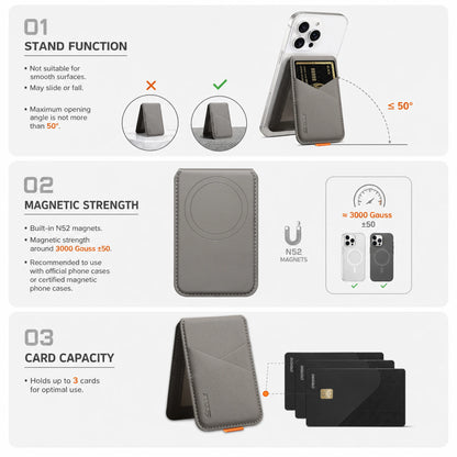 Magnetic iPhone Card Holder & Stand | RFID Blocking | iPhone 14–17 Pro Max