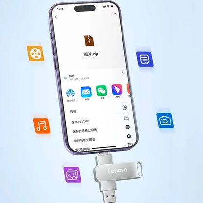 Lenovo 16TB 3.0 USB Flash Drive Metal High-Speed Pen Drive