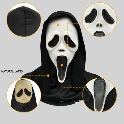 Halloween Scream Mask Natural Latex Scary Skull Mask