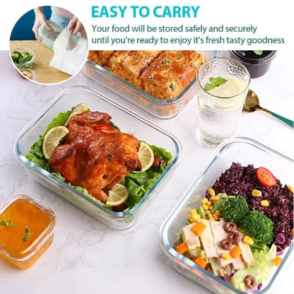 Borosilicate Glass Lunch Box | Leak-Resistant Meal Prep & Food Storage Container