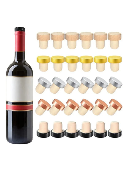10-Pack Reusable T-Shaped Cork Bottle Stoppers | Wine & Bottle Seals