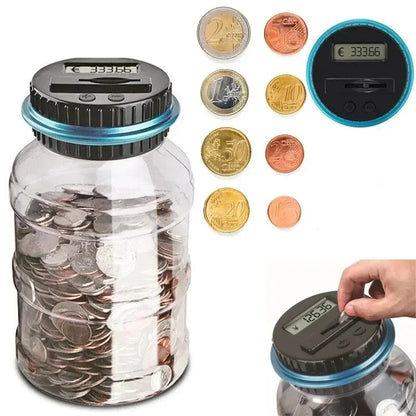 Digital Coin Counting Money Box - Electronic LCD Savings Jar for Kids & Adults