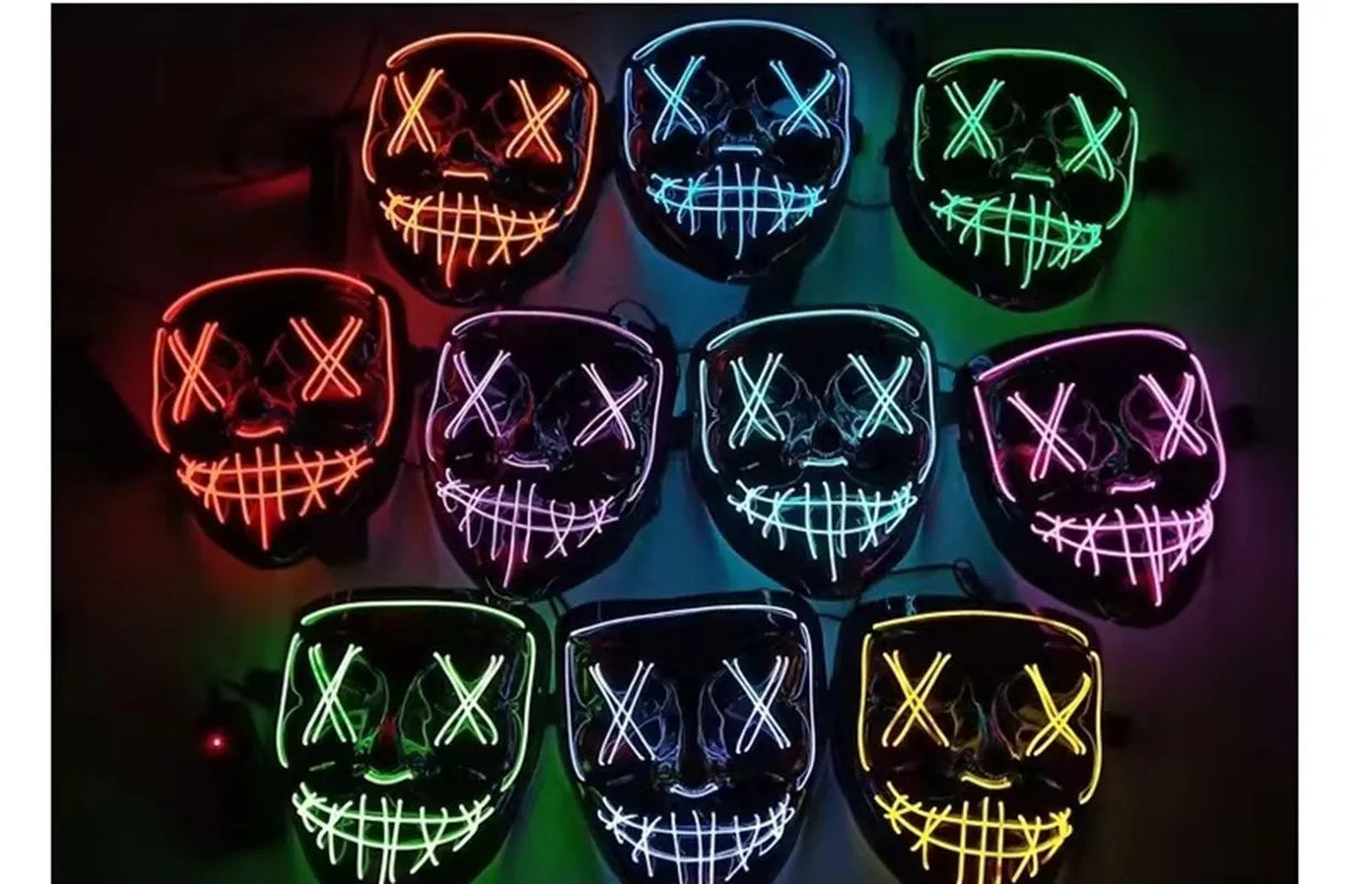 Halloween Mask LED Light up Mask for Festivals, Masquerade Parties, Carnival