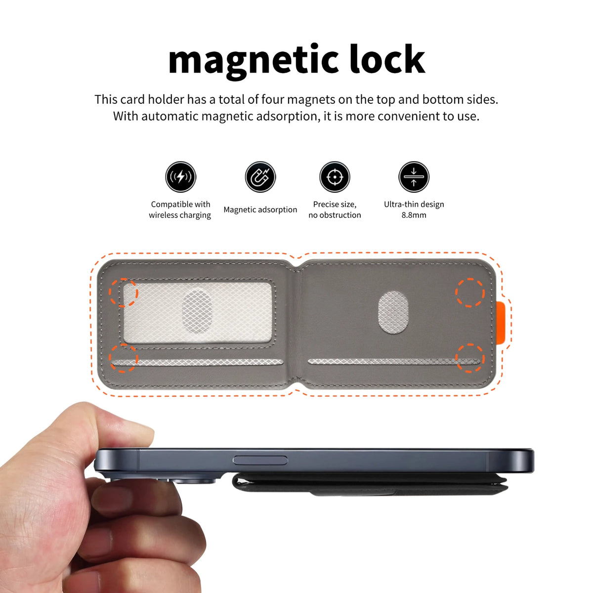 Magnetic iPhone Card Holder & Stand | RFID Blocking | iPhone 14–17 Pro Max