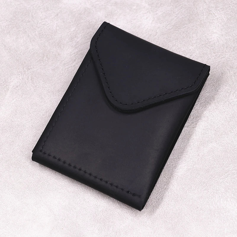 Men's Genuine Full-Grain Leather Slim Wallet | Compact Card & Cash Holder
