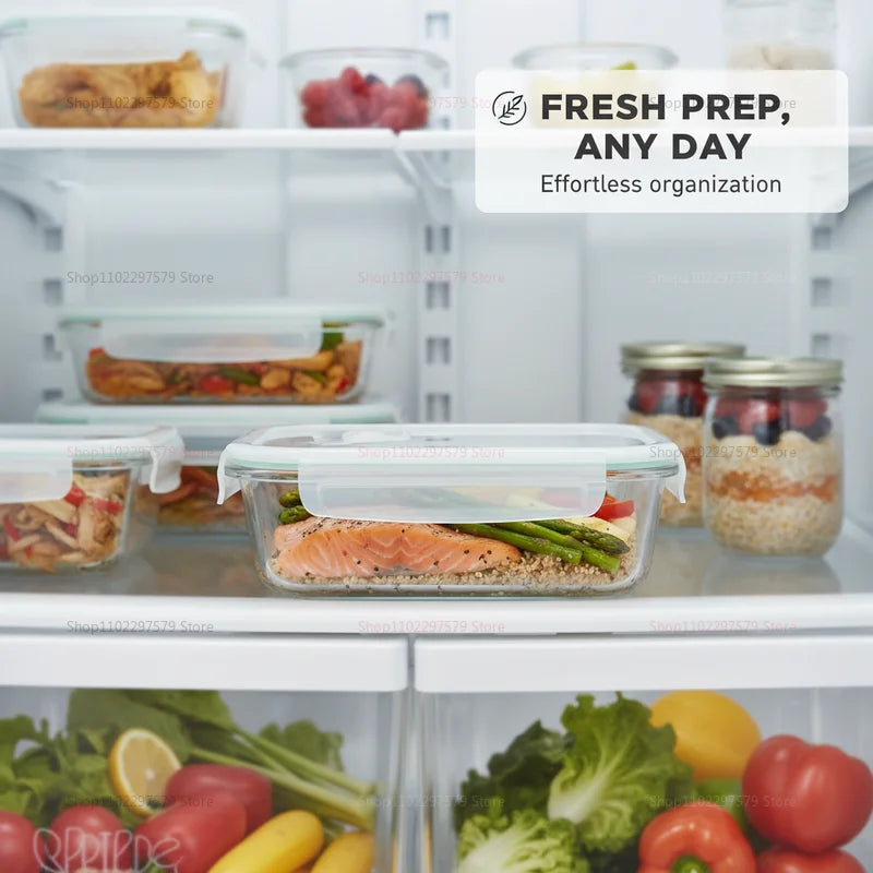 Borosilicate Glass Lunch Box | Leak-Resistant Meal Prep & Food Storage Container