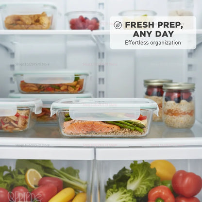 Borosilicate Glass Lunch Box | Leak-Resistant Meal Prep & Food Storage Container