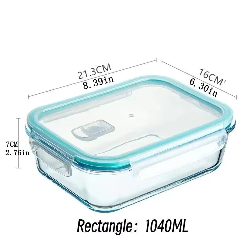 Borosilicate Glass Lunch Box | Leak-Resistant Meal Prep & Food Storage Container