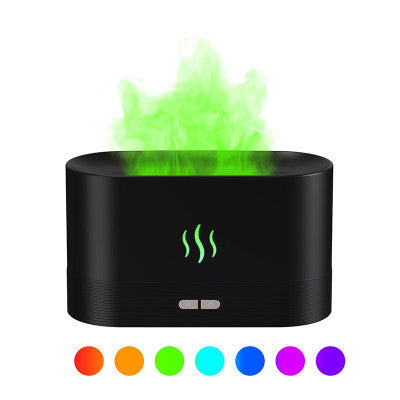 Ultrasonic Flame Humidifier LED RGB Colourful Essential Oil Aroma Diffuser