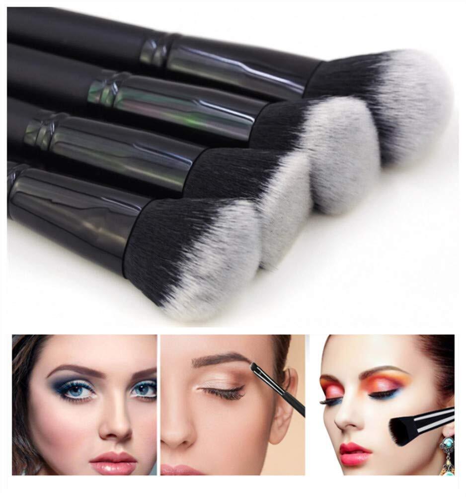 15-Piece Black Makeup Brush Set for Women with Bag - Foundation, Eyeliner, Eyeshadow