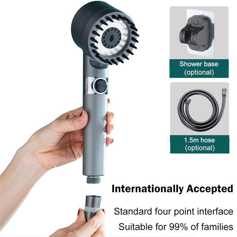 High Pressure Shower Head with 3 Modes: Water-Saving Massage for Body and Scalp