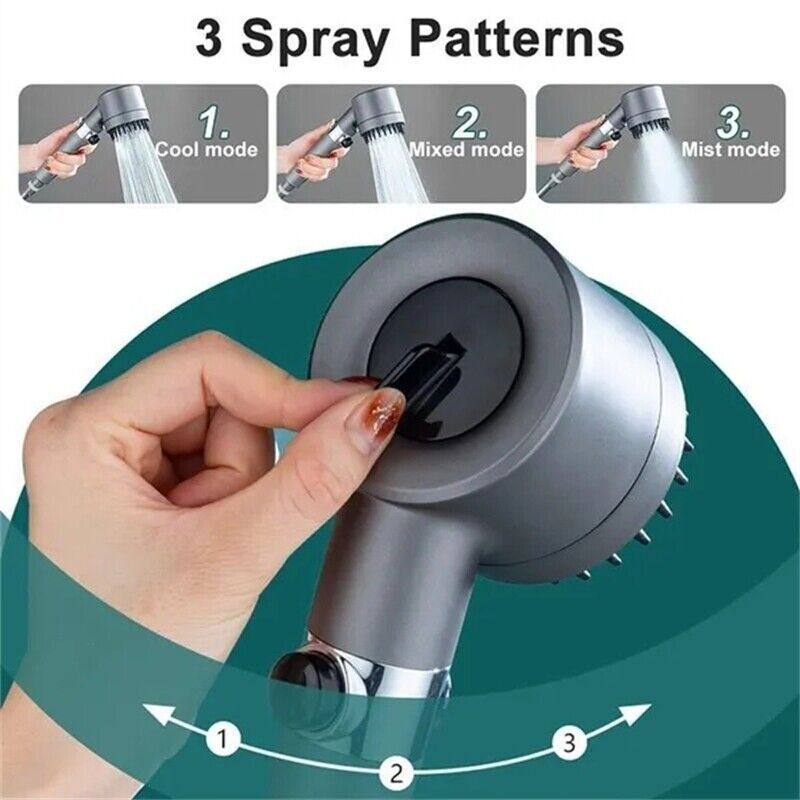 High Pressure Shower Head with 3 Modes: Water-Saving Massage for Body and Scalp